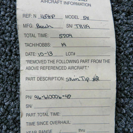 Beechcraft Beech Baron 58 Skin Tip P/N 96-610006-47