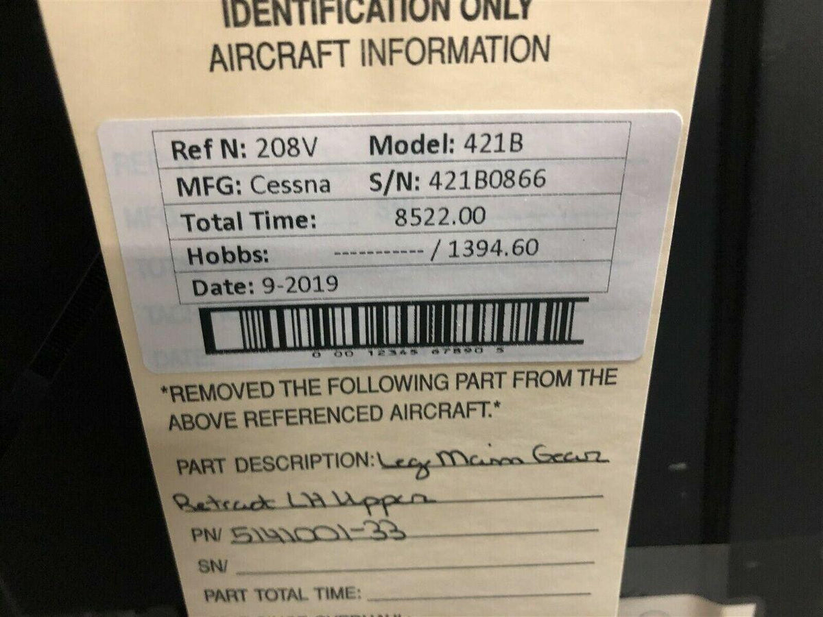 Cessna 5141001-33 Cessna 421B Leg Main Gear Retract Upper LH