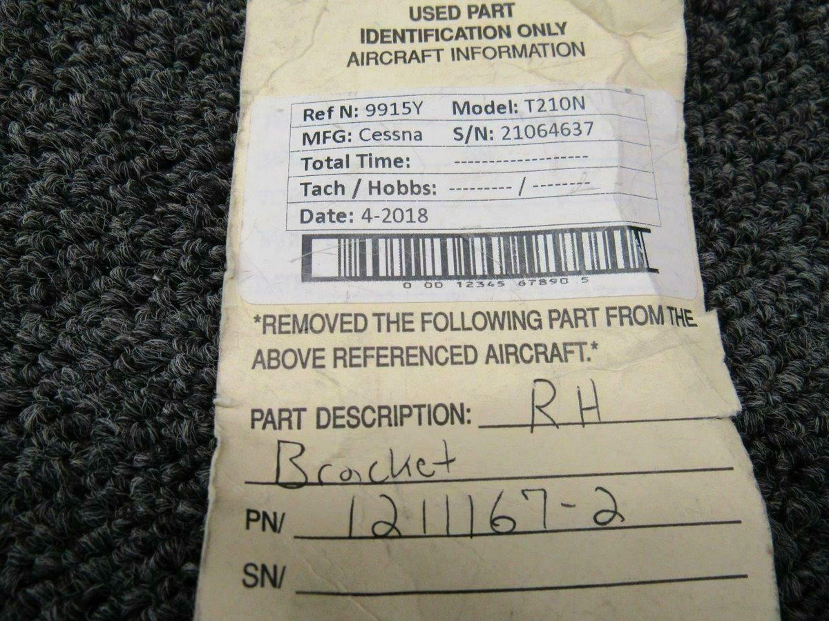 Cessna 1211167-2 Cessna T210N RH Bracket