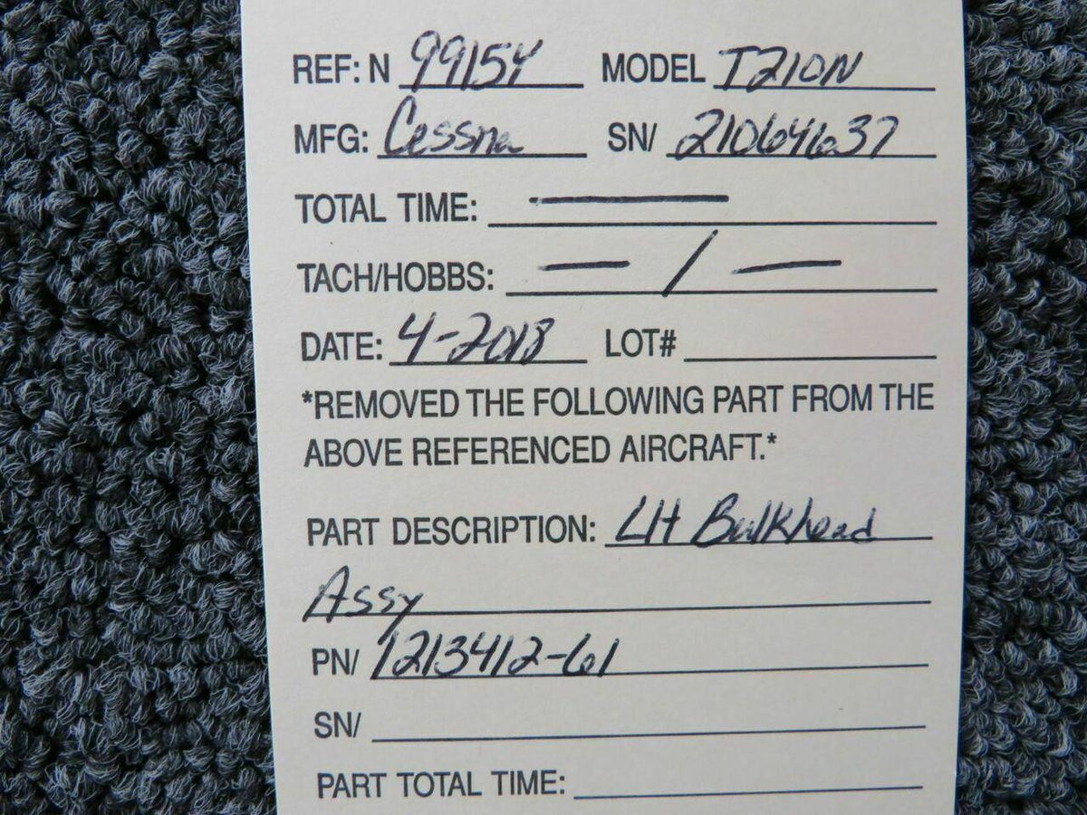 Cessna 1213412-61 Cessna Citation T210N Bulkhead Assy LH