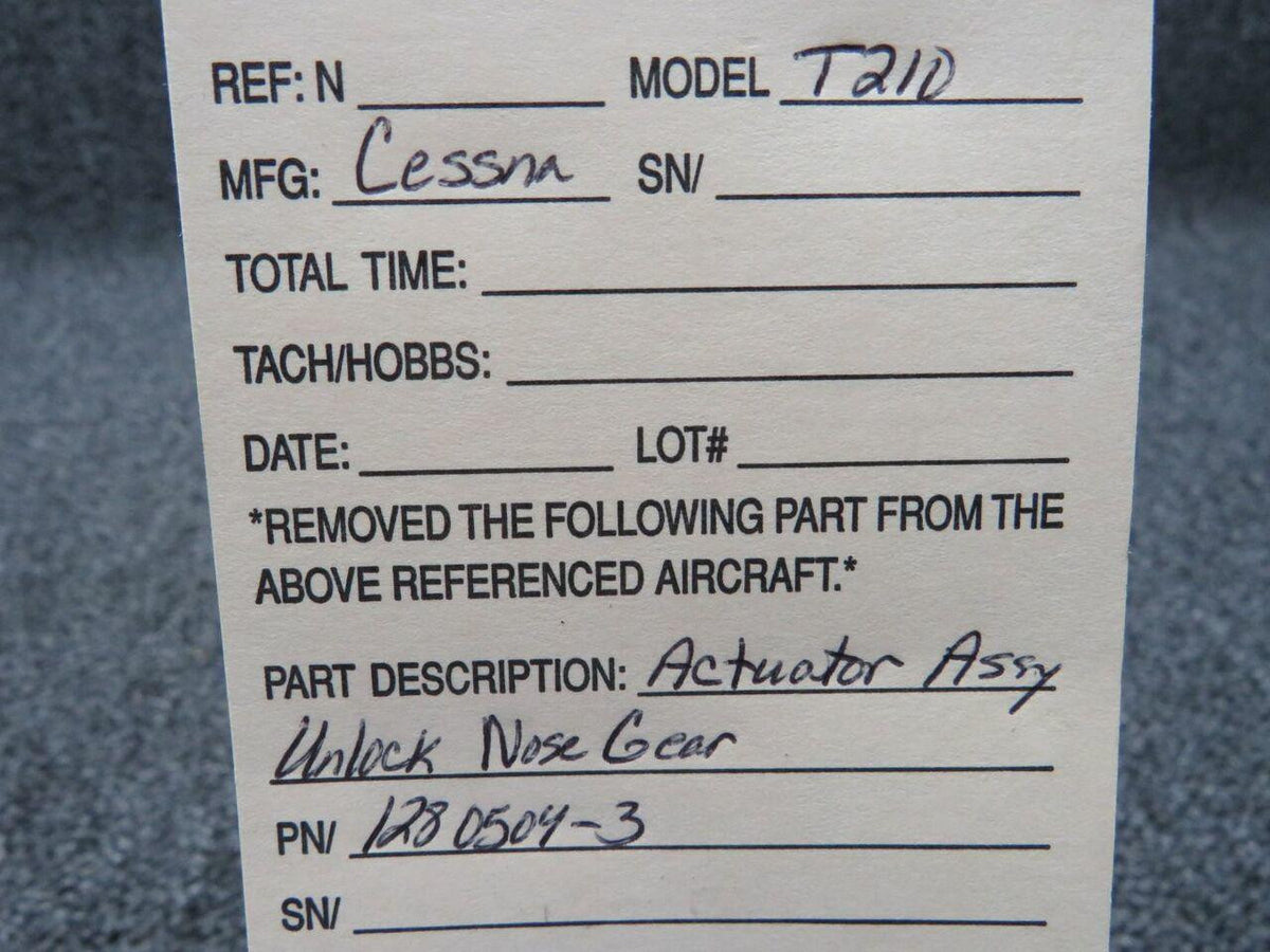 Cessna 1280504-3 Cessna T210 Actuator Assy Unlock Nose Gear w/ Switch