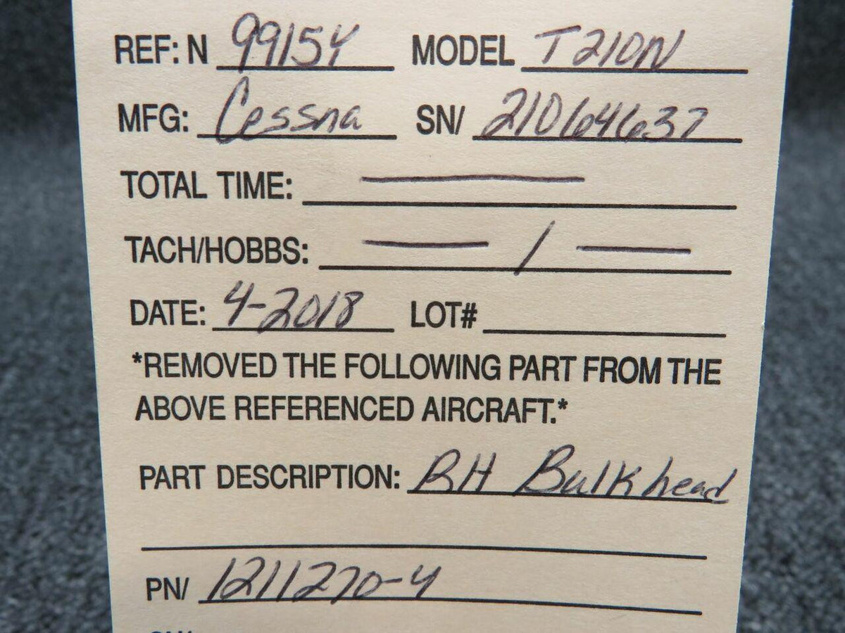 Cessna 1211270-4 Cessna T210N Bulkhead RH