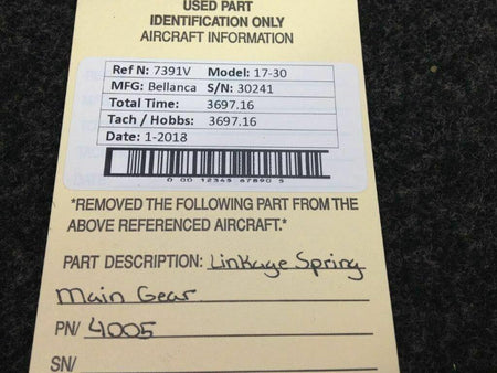 Bellanca 4005 Bellanca 17-30 Linkage Main Gear Spring