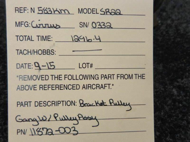 Cirrus 11872-003 Cirrus SR20 Bracket Pulley Gang With Pulley Assy