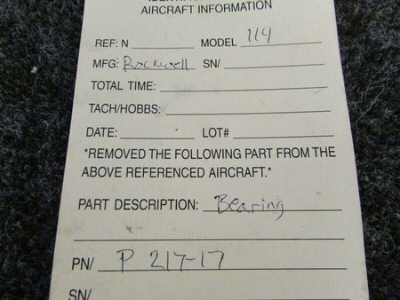 Rockwell P217-17 Rockwell 114 Nose Gear Bearing