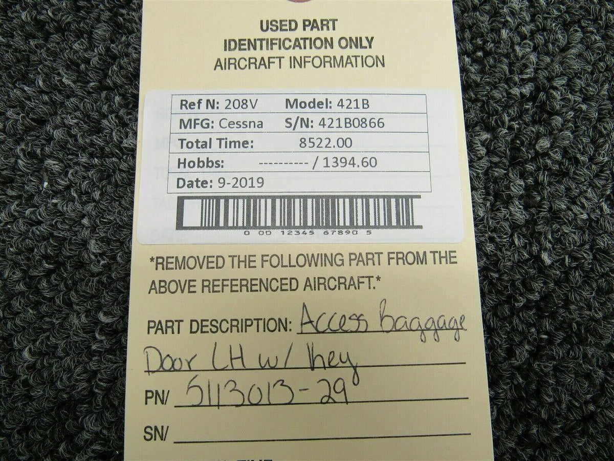 Cessna 5113013-29 Cessna 421B Access Baggage Door LH w/ Key