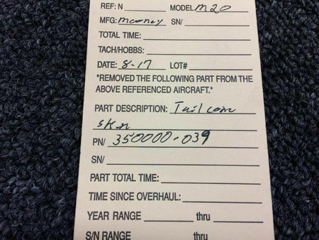 Mooney 350000-0039 Mooney M20 Tail Cone Skin