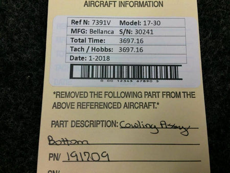 Bellanca 191709 Bellanca 17-30 Cowling Assy Bottom