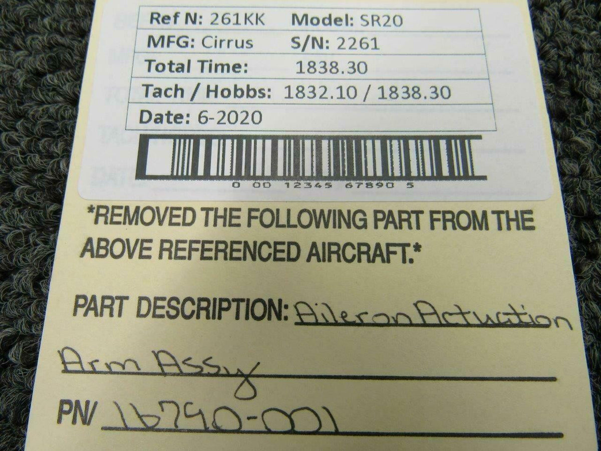 Cirrus 16790-001 Cirrus SR20 Aileron Actuation Arm Assy