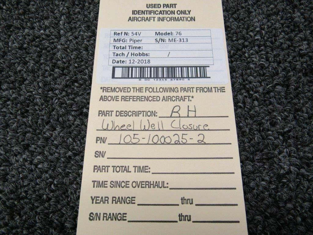Beechcraft 105-100025-2 Beech 76 RH Wheel Well Closure