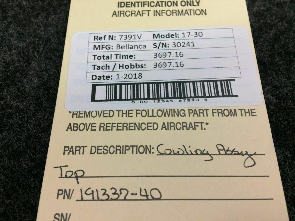Bellanca 191337-40 Bellanca 17-30 Cowling Assy Top