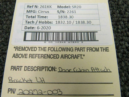 Cirrus 20272-003 Cirrus SR20 Door Cabin Attach Bracket LH