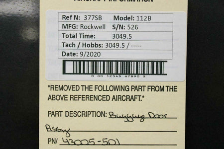 Rockwell 43005-501 Rockwell 112B Baggage Door Assy