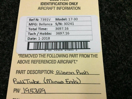 Bellanca 195359 Bellanca 17-30 Aileron Push Pull Tube Minus Ends