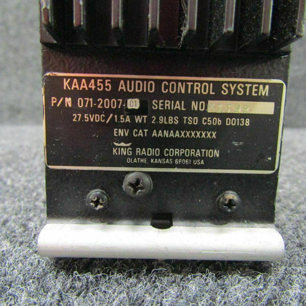 Bendix King 071-2007-00 King Radio KAA455 Audio Control System Volts 27.5 C20