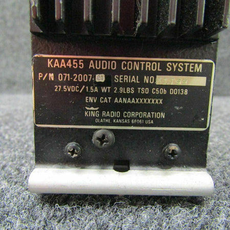Bendix King 071-2007-00 King Radio KAA455 Audio Control System Volts 27.5 C20