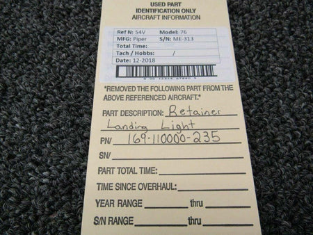 Beechcraft 169-110000-235 Beech 76 Retainer Landing Light