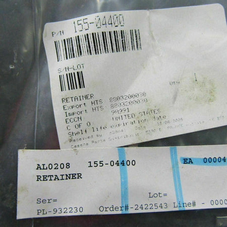 Cessna 155-04400 Cessna Retainer NEW OLD STOCK W/ 8130-3 C20