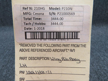 Cessna 1221138-11 Cessna P210N Wing Rib Assembly LH
