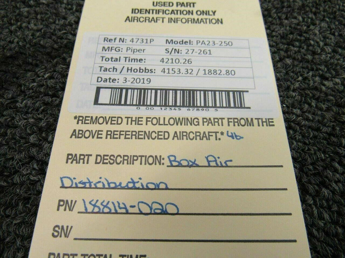 18814-020 Piper PA23-250 Box Air Distribution BAS Part Sales | Airplane Parts