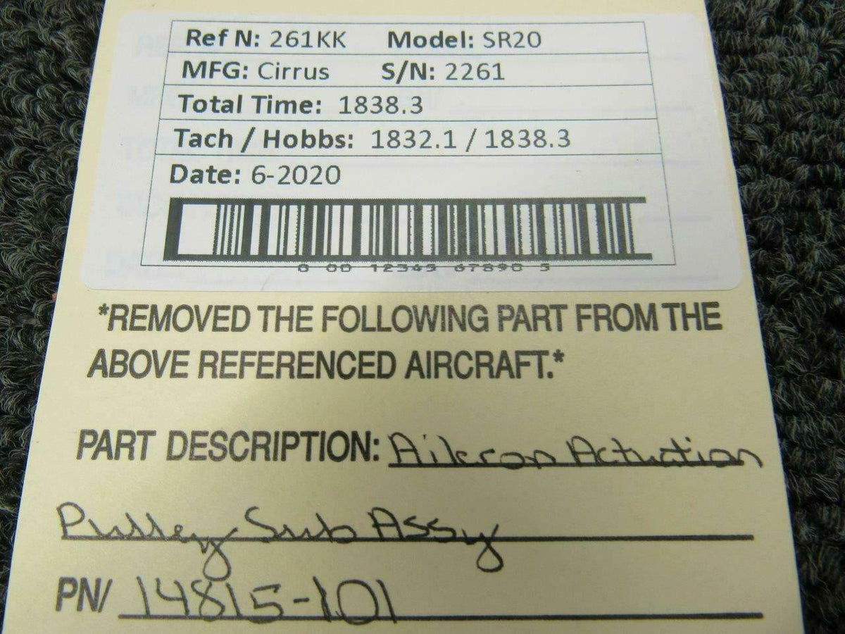 Cirrus 14815-101 Cirrus SR20 Aileron Actuation Pulley Sub Assy