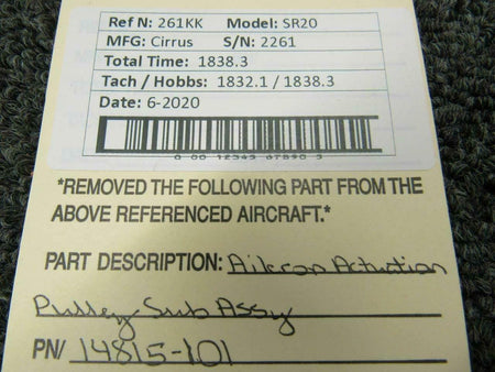 Cirrus 14815-101 Cirrus SR20 Aileron Actuation Pulley Sub Assy