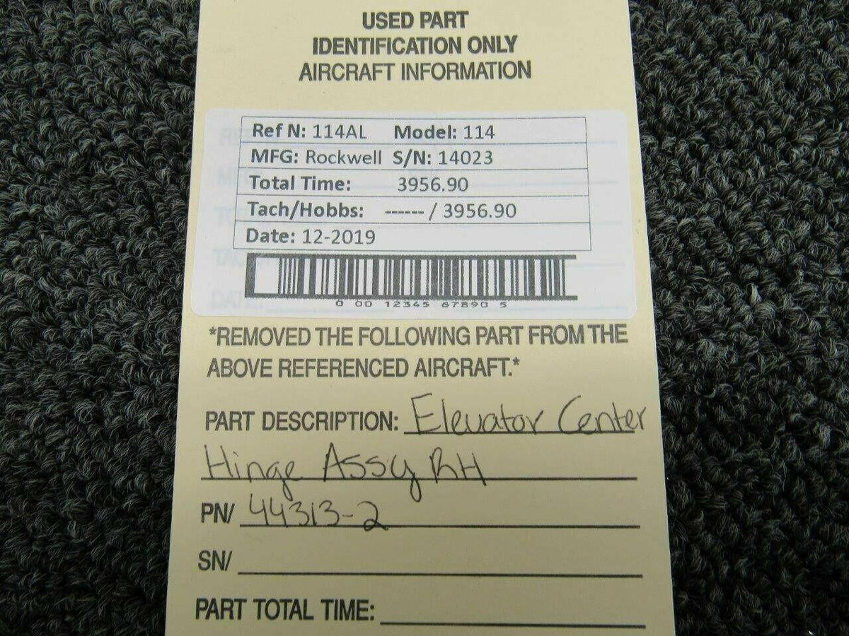 Rockwell 44313-2 Rockwell Commander 114 Elevator Center Hinge Assy RH