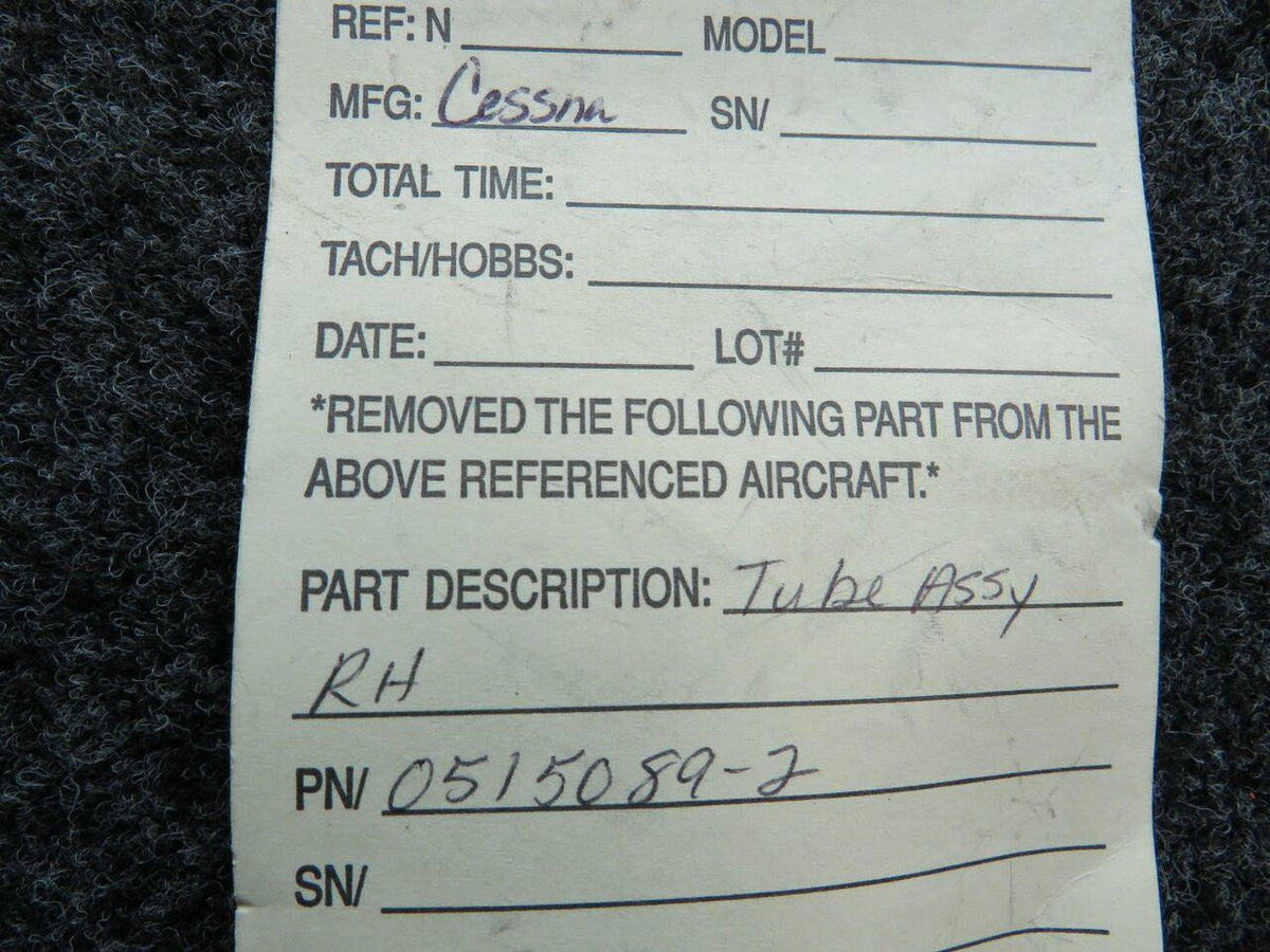 Cessna 0515089-2 Cessna Tube Assembly RH