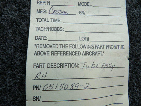 Cessna 0515089-2 Cessna Tube Assembly RH