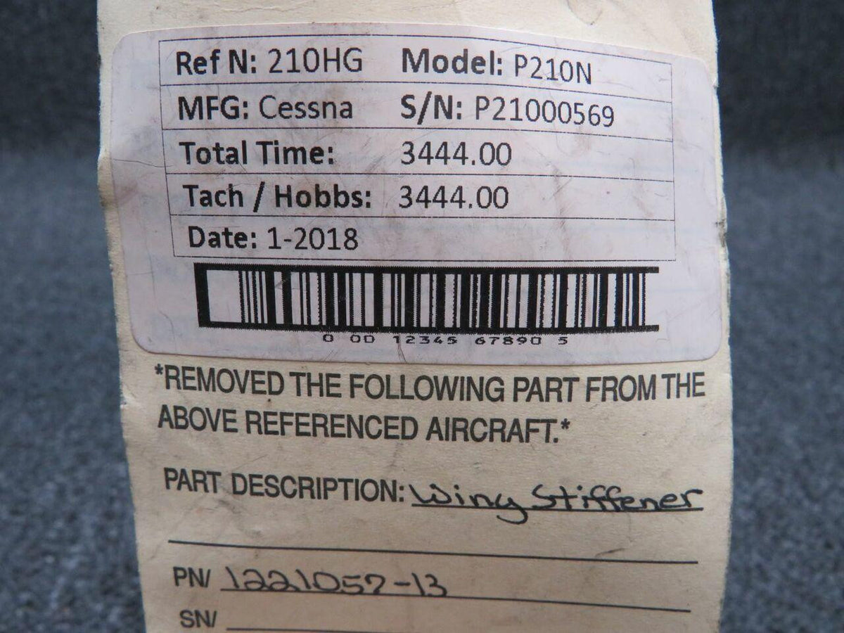 Cessna 1221057-13 Cessna P210N Wing Spar Stiffener Assy