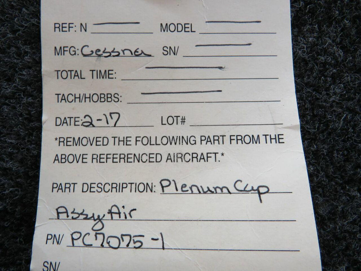 Cessna PC7075-1 Cessna Plenum Cap Assembly