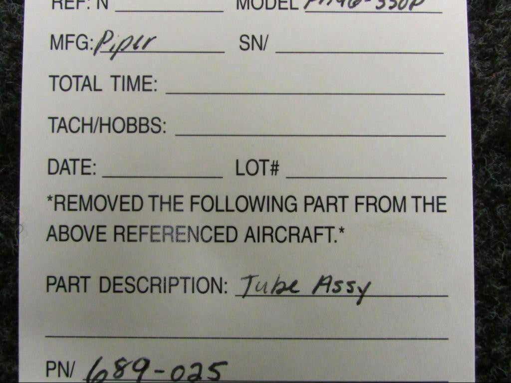 Piper 689-025 Piper PA46-350P Tube Assembly SA