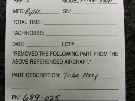 Piper 689-025 Piper PA46-350P Tube Assembly SA