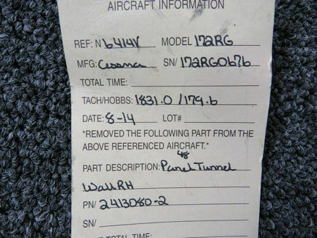 Cessna 2413080-2 Cessna 172RG Panel Tunnel Wall RH Keel
