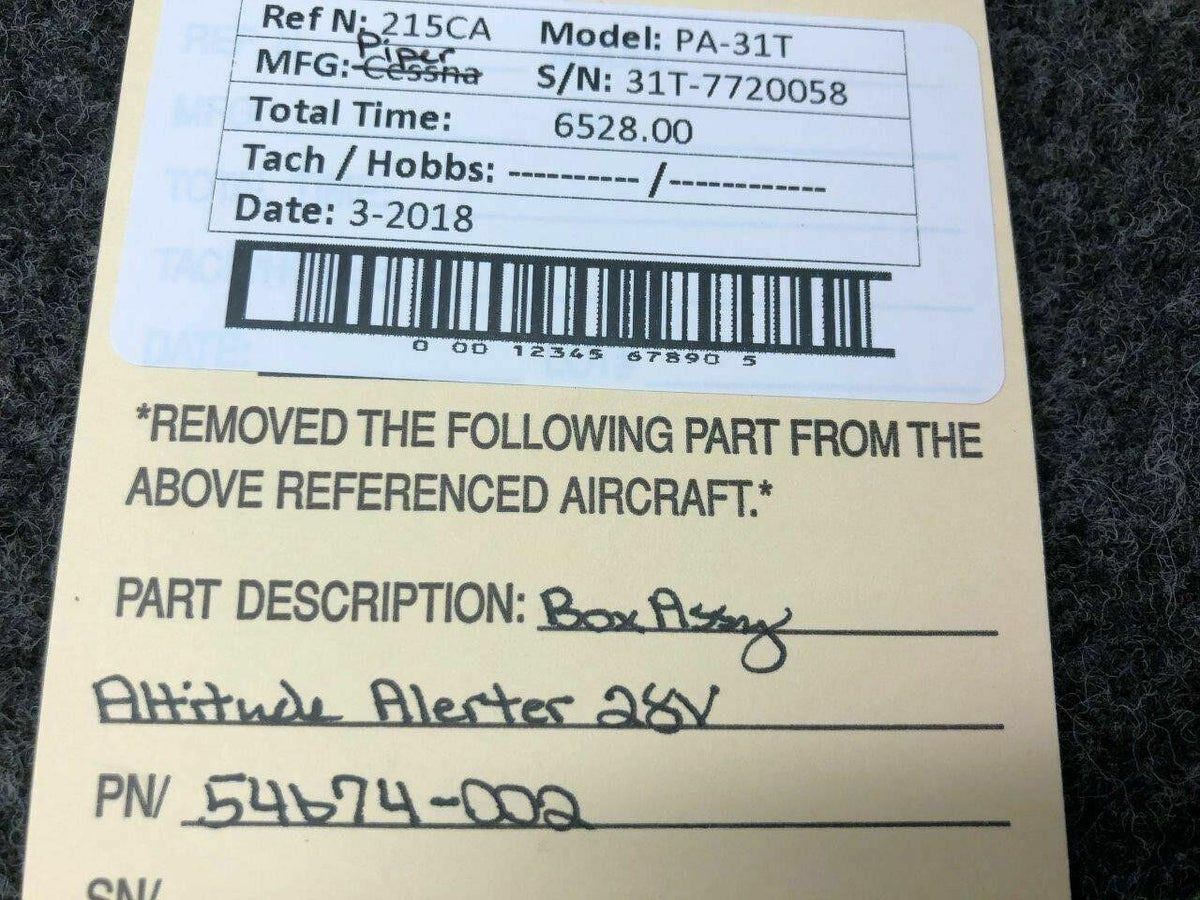 54674-002 Piper PA-31T Box Assy Altitude Alerter (Volts: 28) BAS Part Sales | Airplane Parts