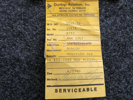 Dunlop AHA1767 Use S160N020-8 Dunlop Brake Assembly W/Serviceable Tag SA