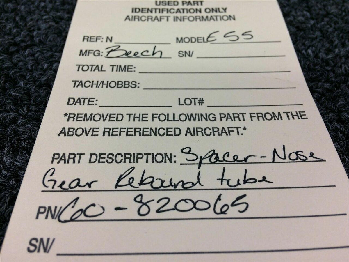 Beechcraft 60-820065 Beech E55 Spacer, Nose Gear Rebound Tube