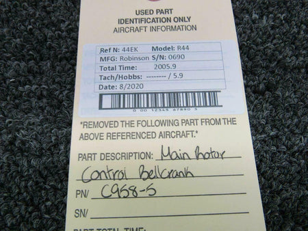 Robinson C958-5 Robinson R44 Main Rotor Control Bellcrank