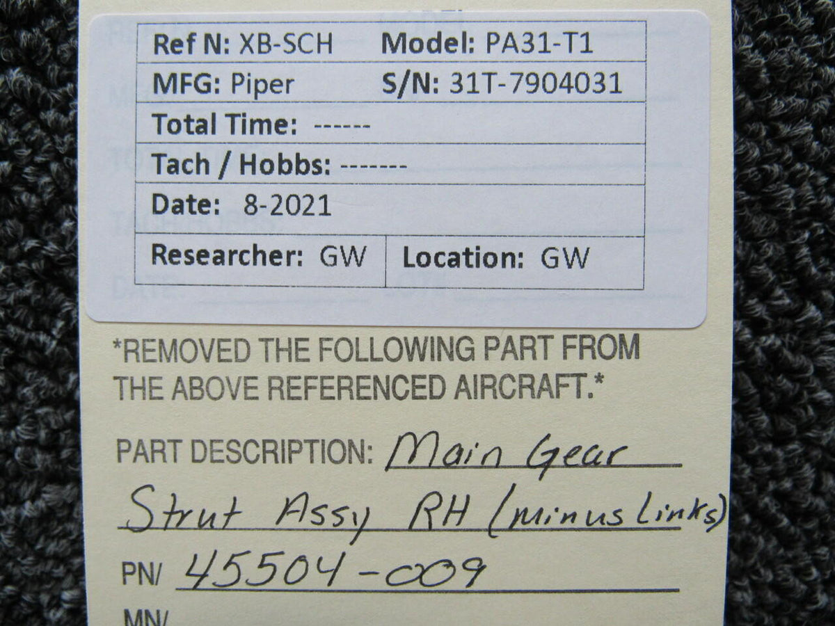 Piper 45504-009 Piper PA-31T Cheyenne Strut Assy Main Gear RH