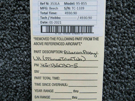 Beechcraft 45-135030-5 Beech 95-B55 Aileron Assy LH