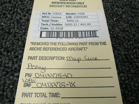 Cessna 0413375-10 Use 0413375-18-279 Cessna 150B Map Case Assy