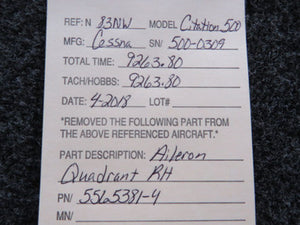 5565381-4 Cessna Citation 500 Aileron Quadrant RH