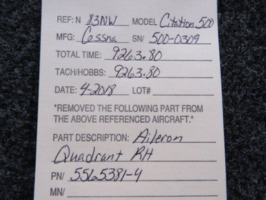 5565381-4 Cessna Citation 500 Aileron Quadrant RH