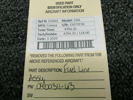 Cessna 0400311-63 Cessna 150L Fuel Line Assy