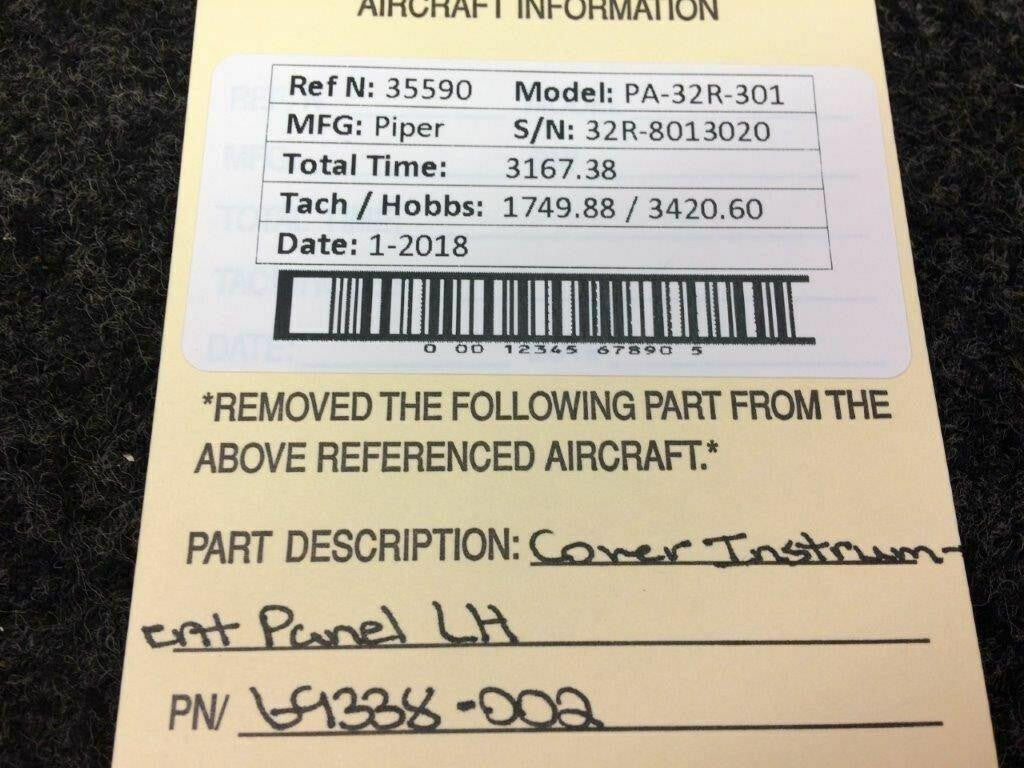 Piper 69338-002 Piper PA-32R-301 Cover Instrument Panel LH