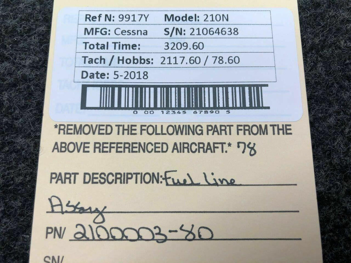 Cessna 2100003-80 Cessna 210N Fuel Line Assy