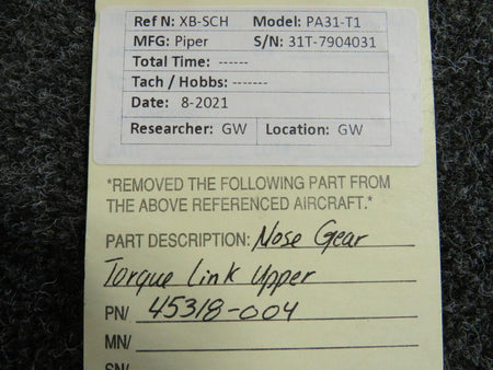 Piper 45318-004 Piper PA-31T Link Assembly Nose Gear Torque Upper