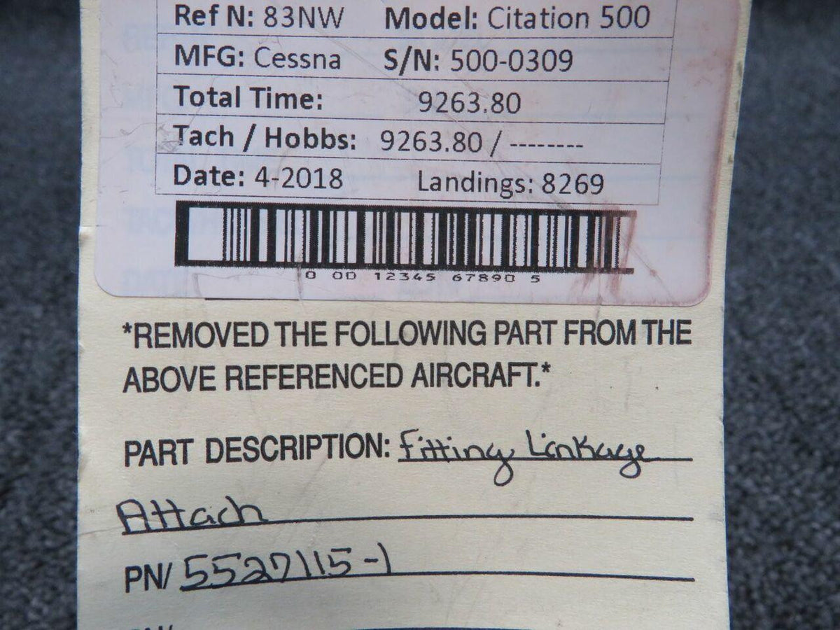Cessna 5527115-1 Cessna Citation 500 Fitting Linkage Attach