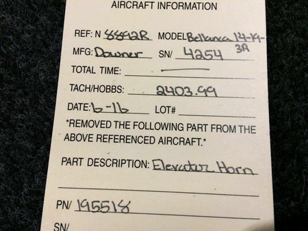 195518 Bellanca 14-19-3A Elevator Horn