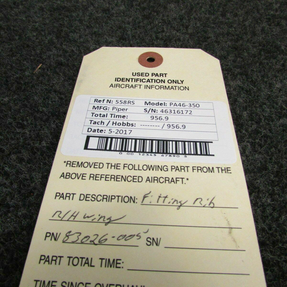 Piper PA46-350 Fitting Rib Wing RH P/N 83026-005